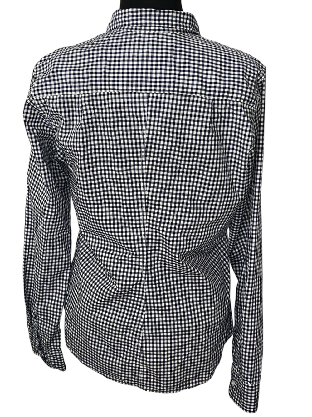 Frank & Eileen Navy and White Gingham Button-Down Shirt. Size Large. 100% cotton - Picture 3 of 6